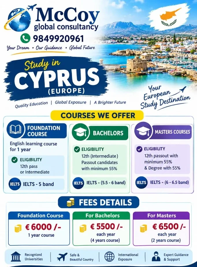Study in Cyprus Admission Flyer
